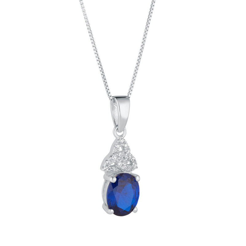 Solvar Sterling Silver Trinity Birthstone Pendant
