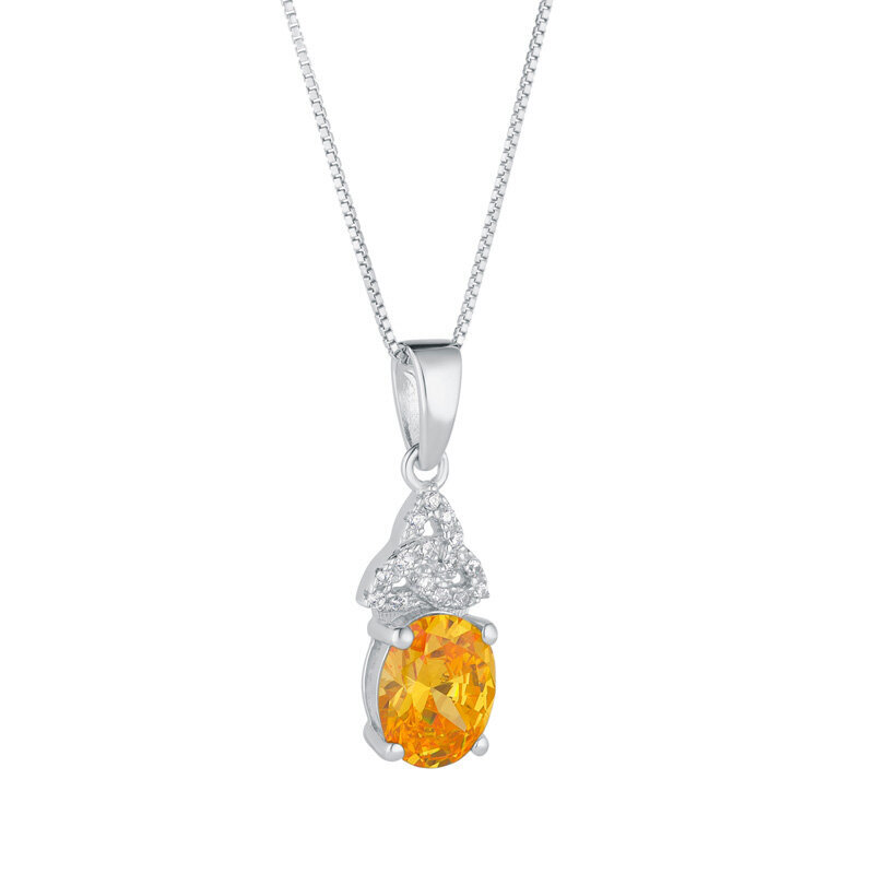 Solvar S/S Trinity Birthstone Pendant
