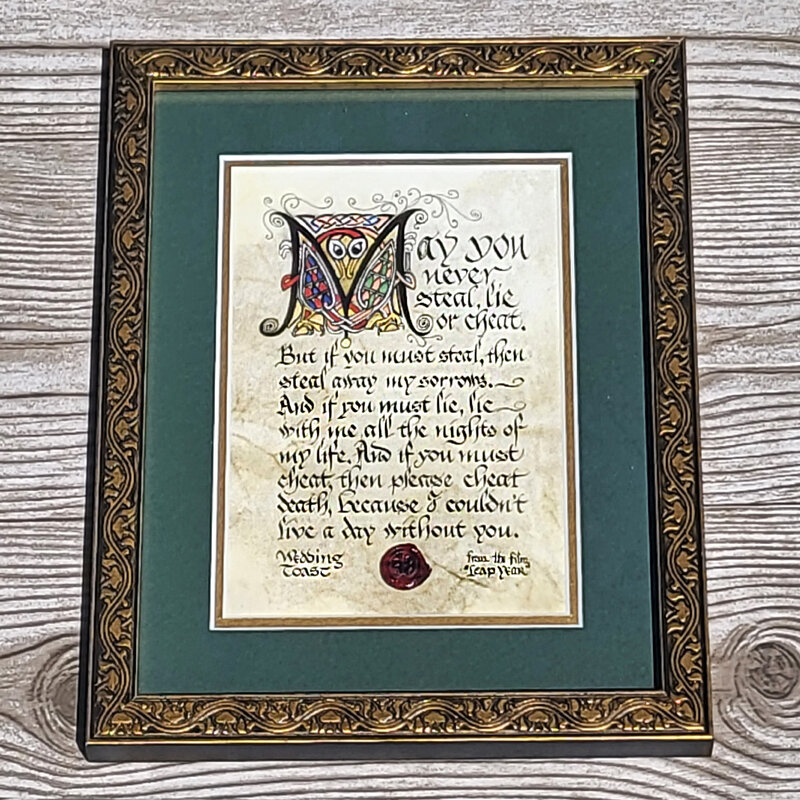 Celtic Card Company Wedding Toast: Green Framed Print