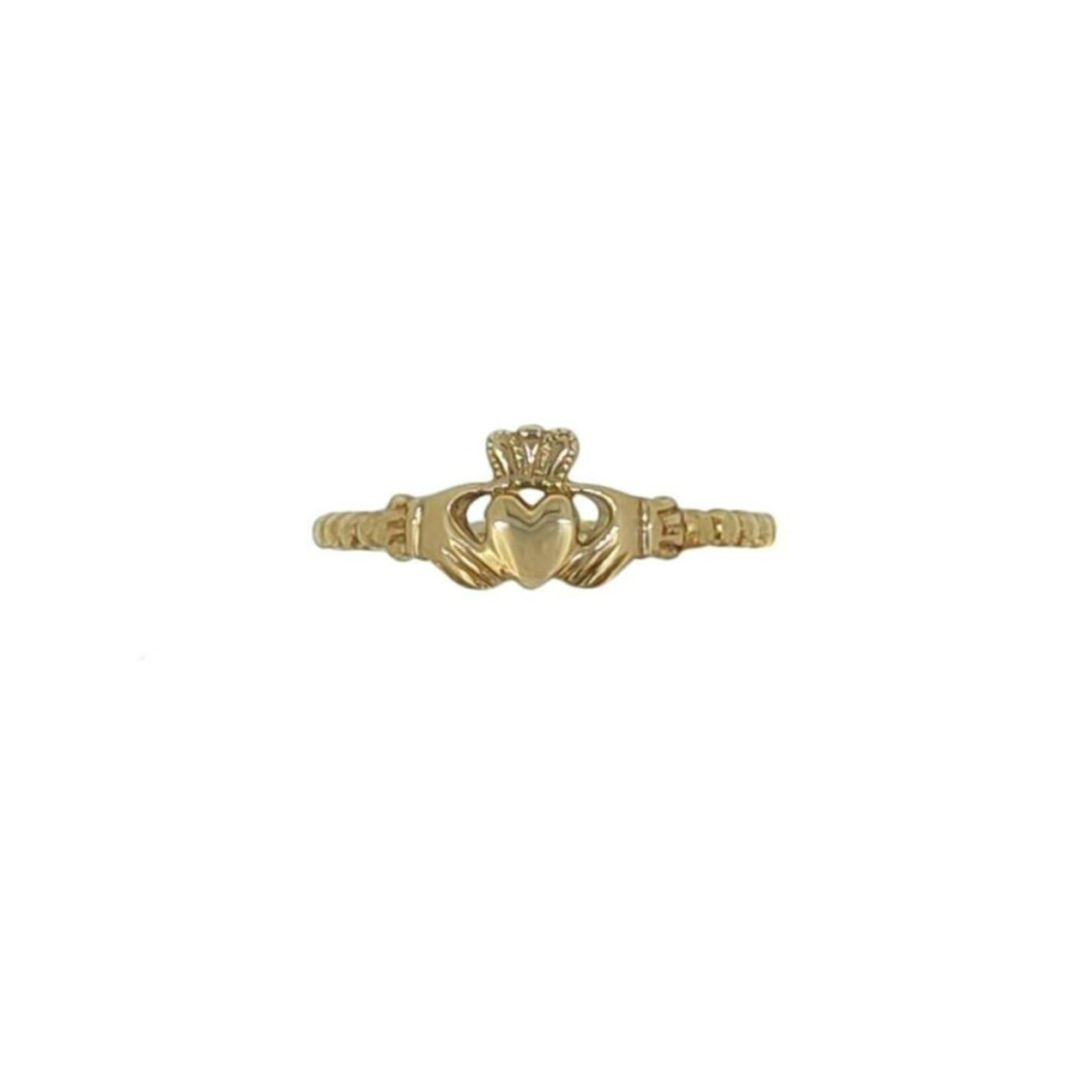 Facet 10k Gold Bead Claddagh Ring