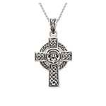 Shanore Silver Celtic Cross with Claddagh Spiga 20'