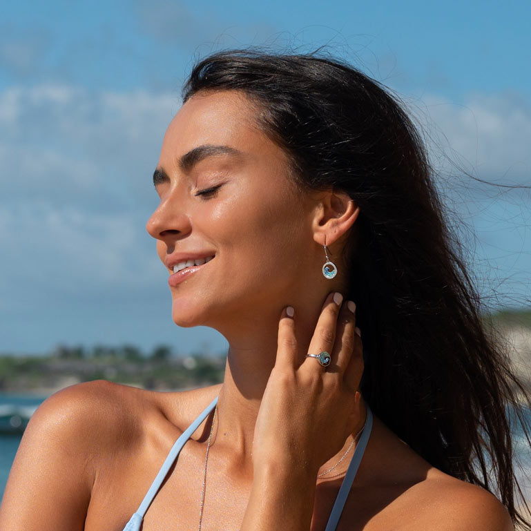 Shanore Sterling Silver Wave Drop Earrings White Swarovski