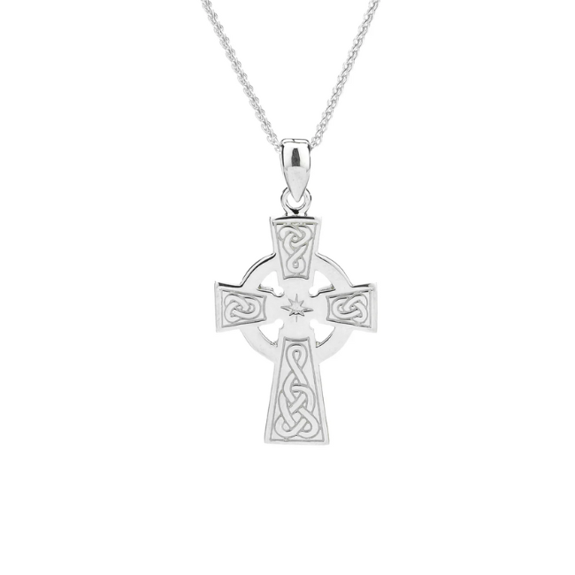 Keith Jack S/S Celtic Knotwork Cross w/ CZ