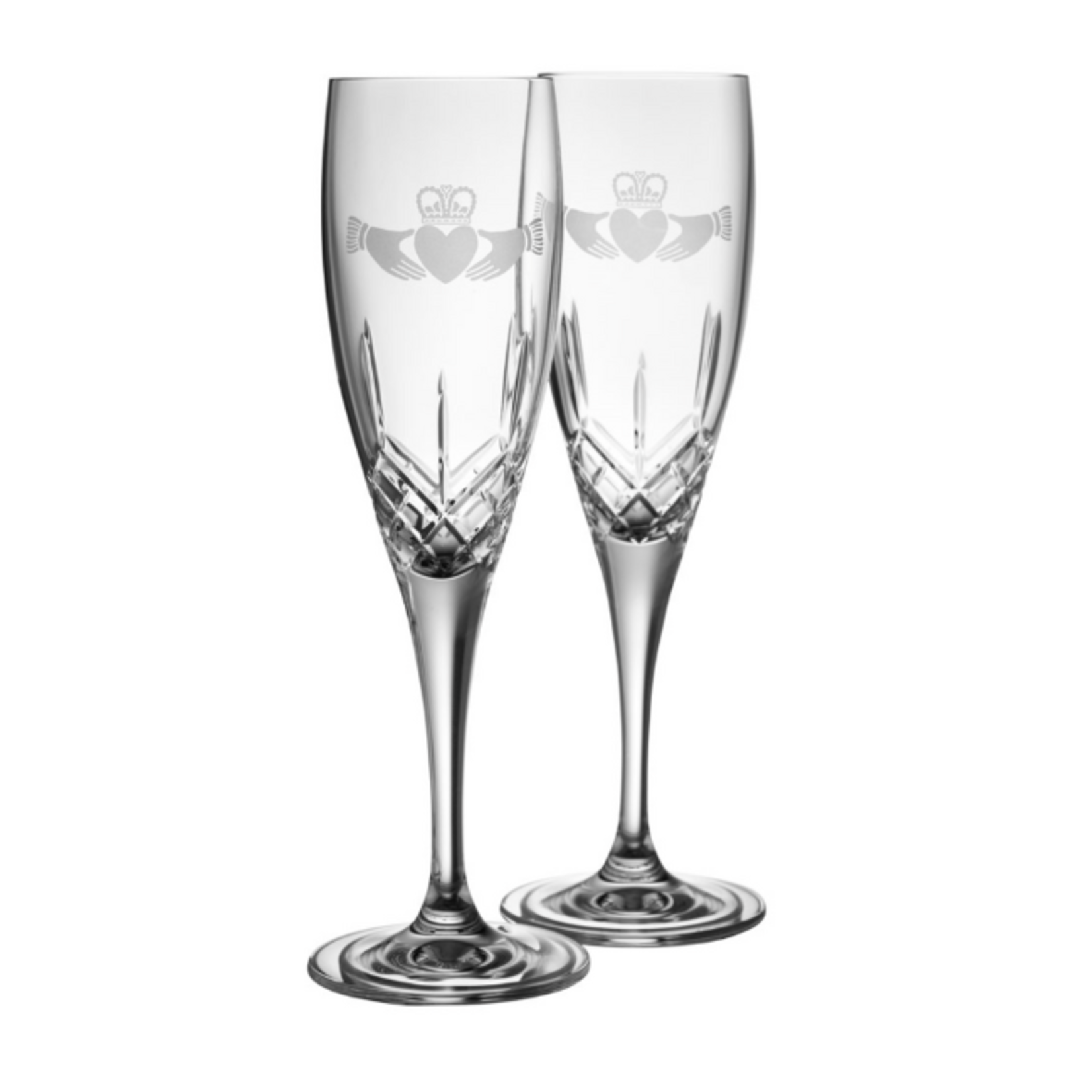 Galway Crystal Galway Crystal Claddagh Champagne Flute Pair
