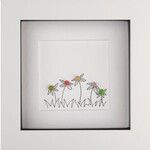 Simply Mourne Mini Sea Glass Flowers Framed: White