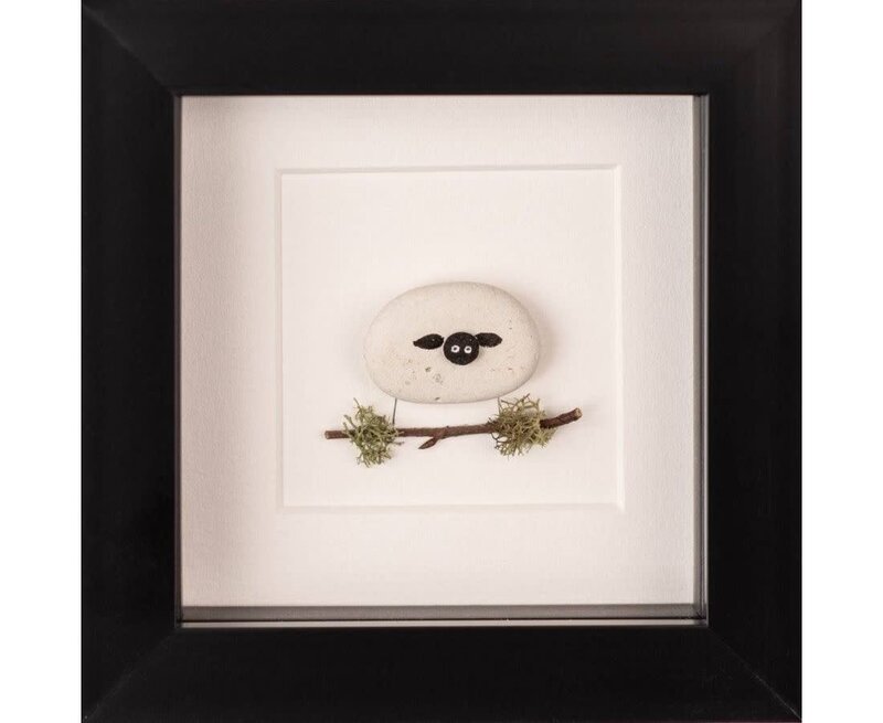 Simply Mourne Mini Sheep Framed: Black
