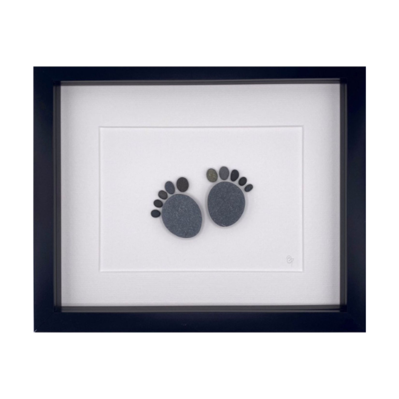 Simply Mourne Mini Baby Feet Framed: Black