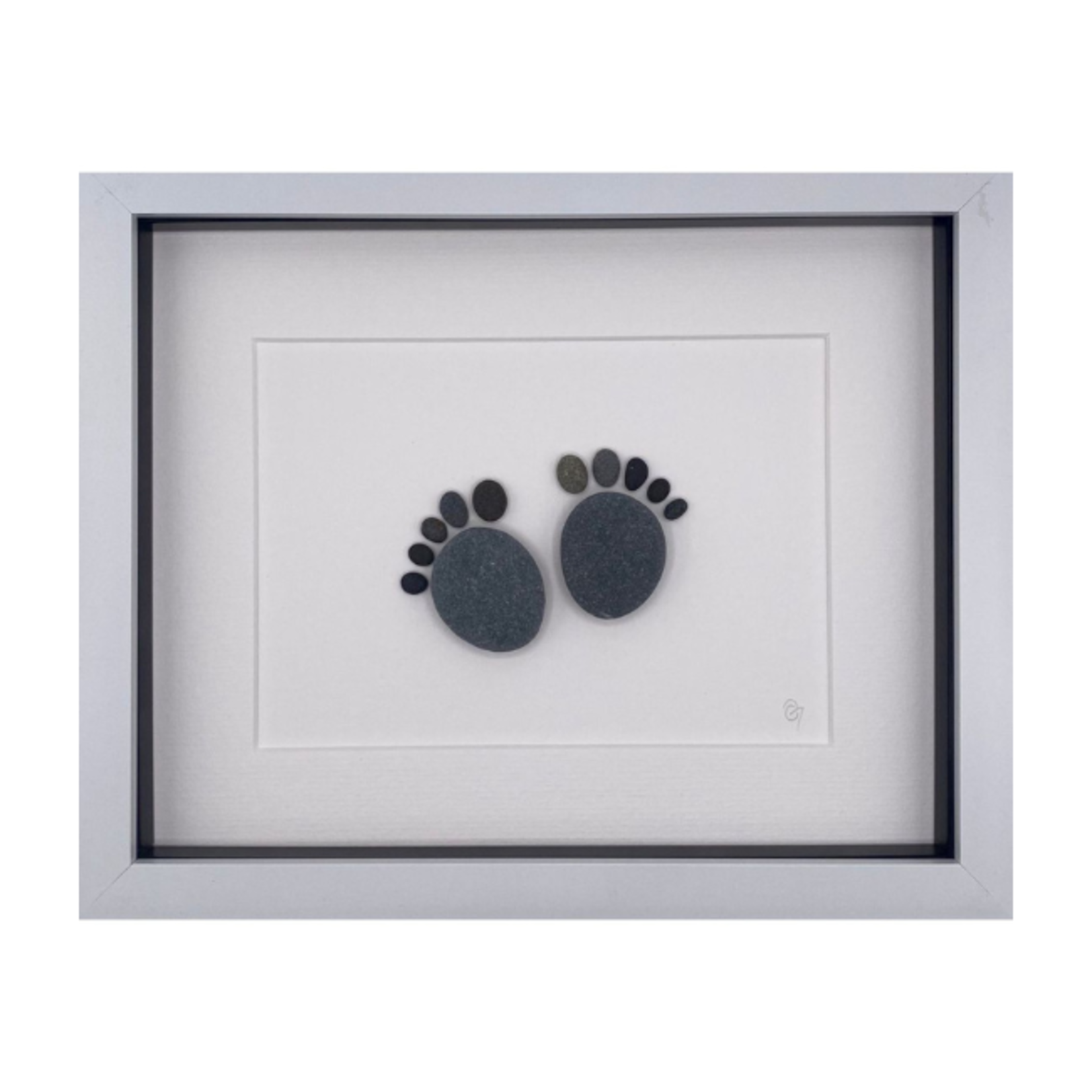 Simply Mourne Mini Baby Feet Framed: White
