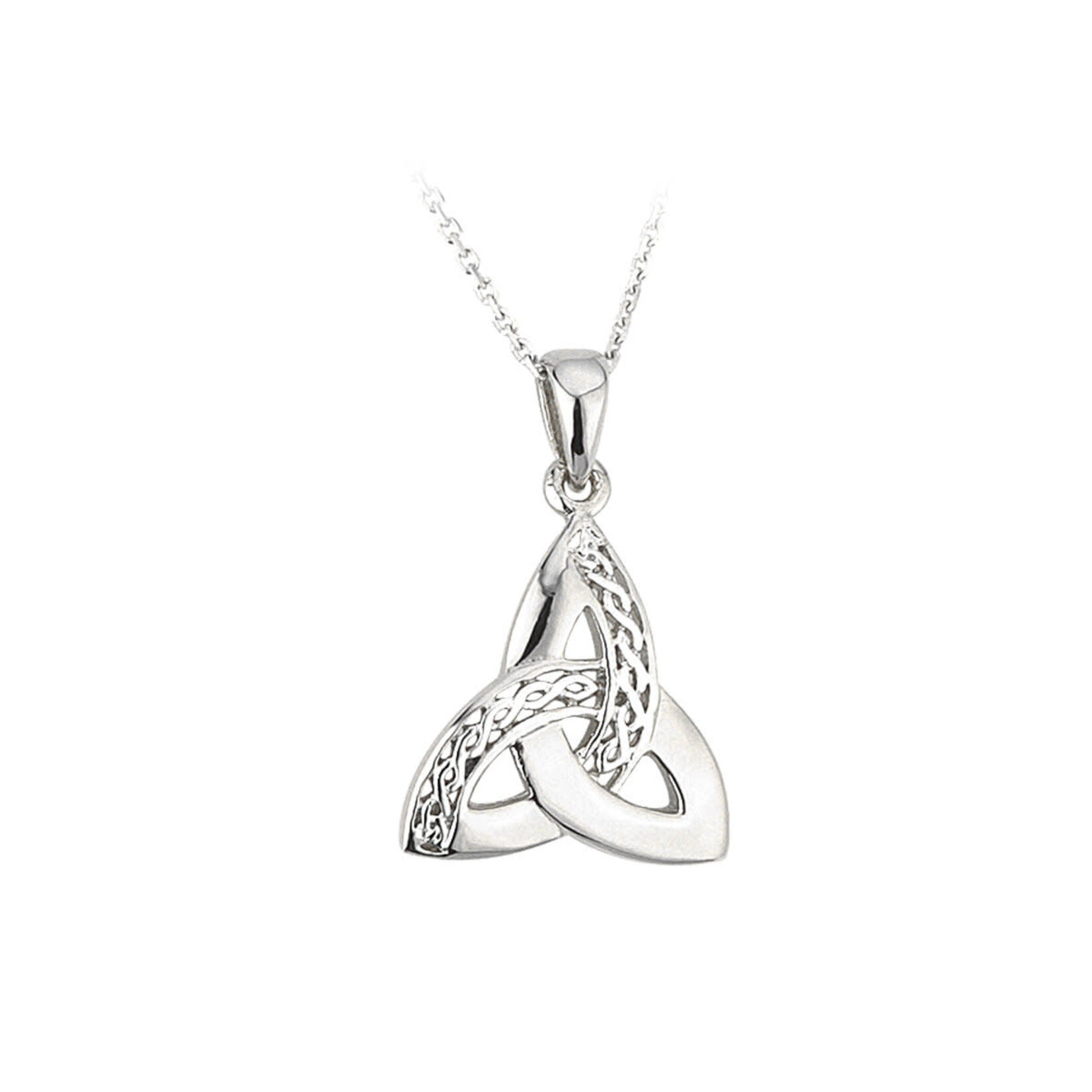 Solvar S/S Etched Trinity Knot Necklace