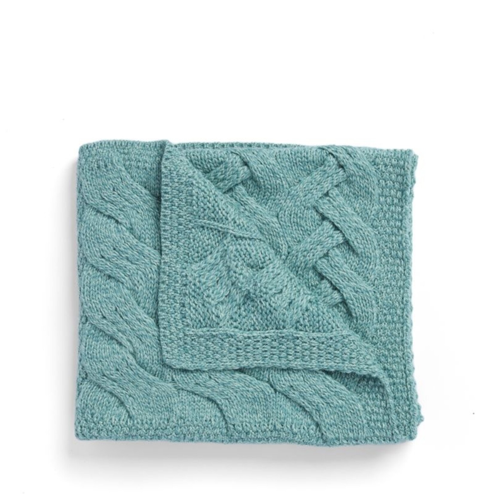 Aran Woollen Mills Supersoft Merino Aran Baby Blanket: Sea Foam Green
