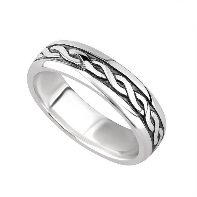 Solvar Ladies Sterling Silver Celtic Band Narrow