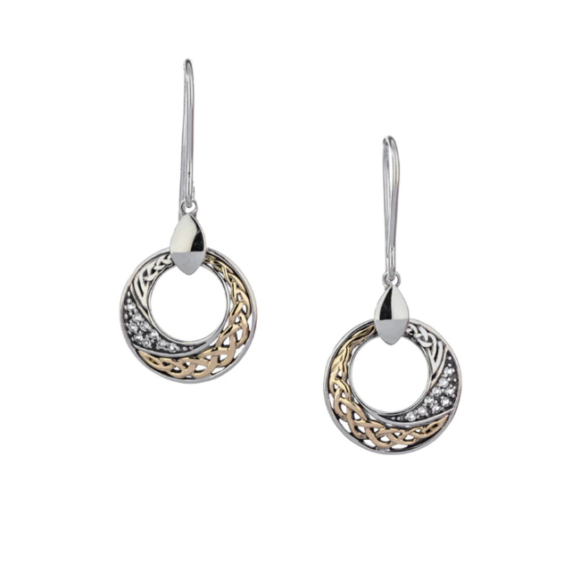 Keith Jack Sterling Silver + 10k Celestial Leverback Earrings