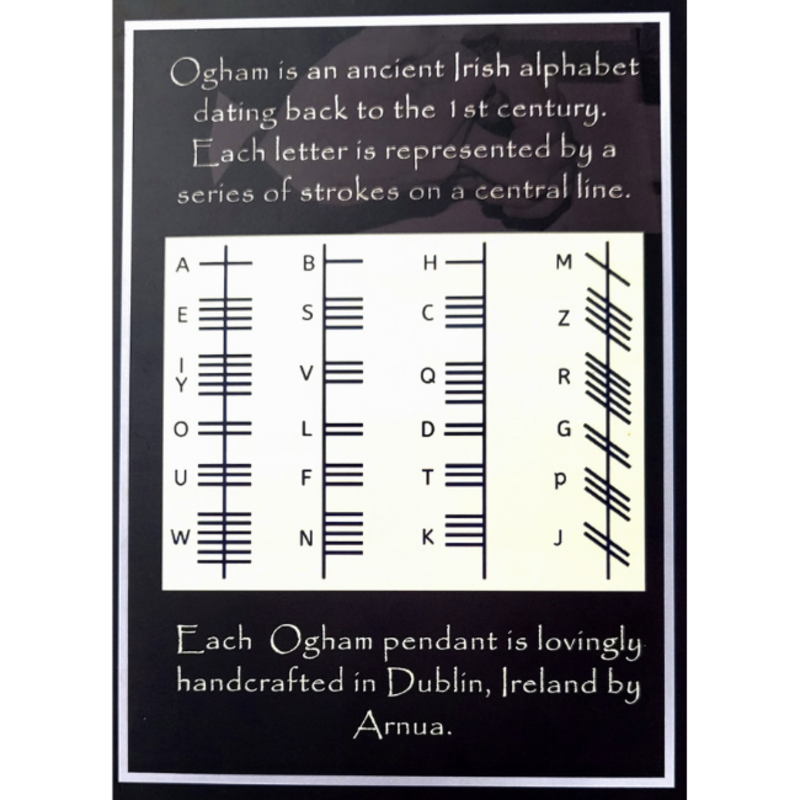 Arnua S/S Ogham Initial Necklace: