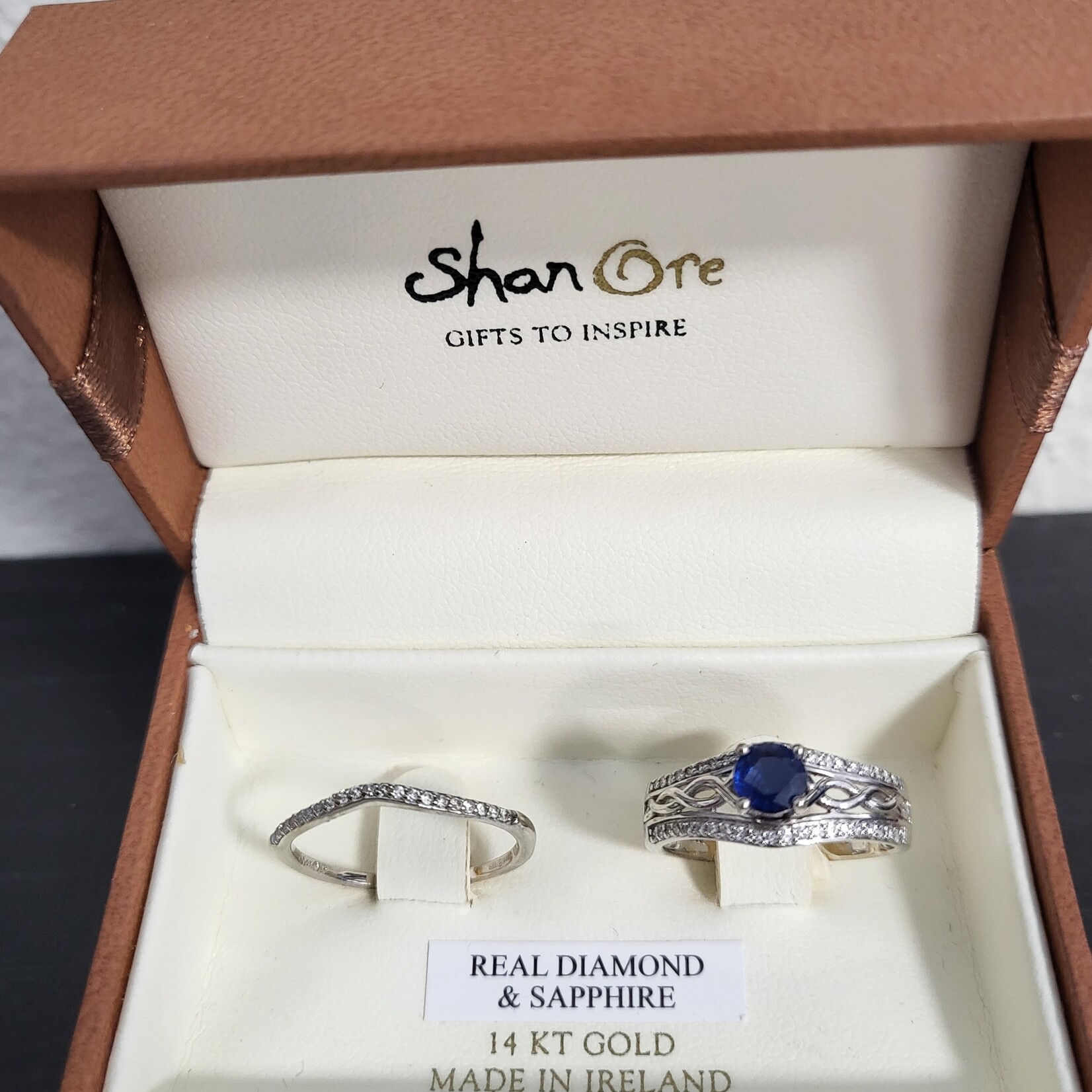 Vintage Unique Blue Sapphire Engagement Ring Set 14k Rose Gold Three Stone  Moissanite Ring Minimalist Bridal Wedding Ring Set for Women Gift - Etsy  Ireland