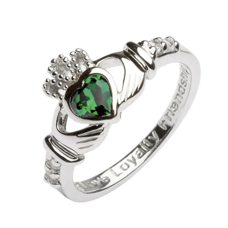 Shanore S/S May Birthstone Claddagh Ring