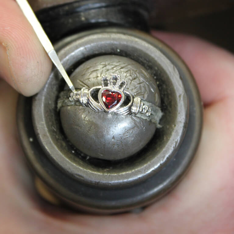 Shanore Sterling Silver January Birthstone Claddagh Ring