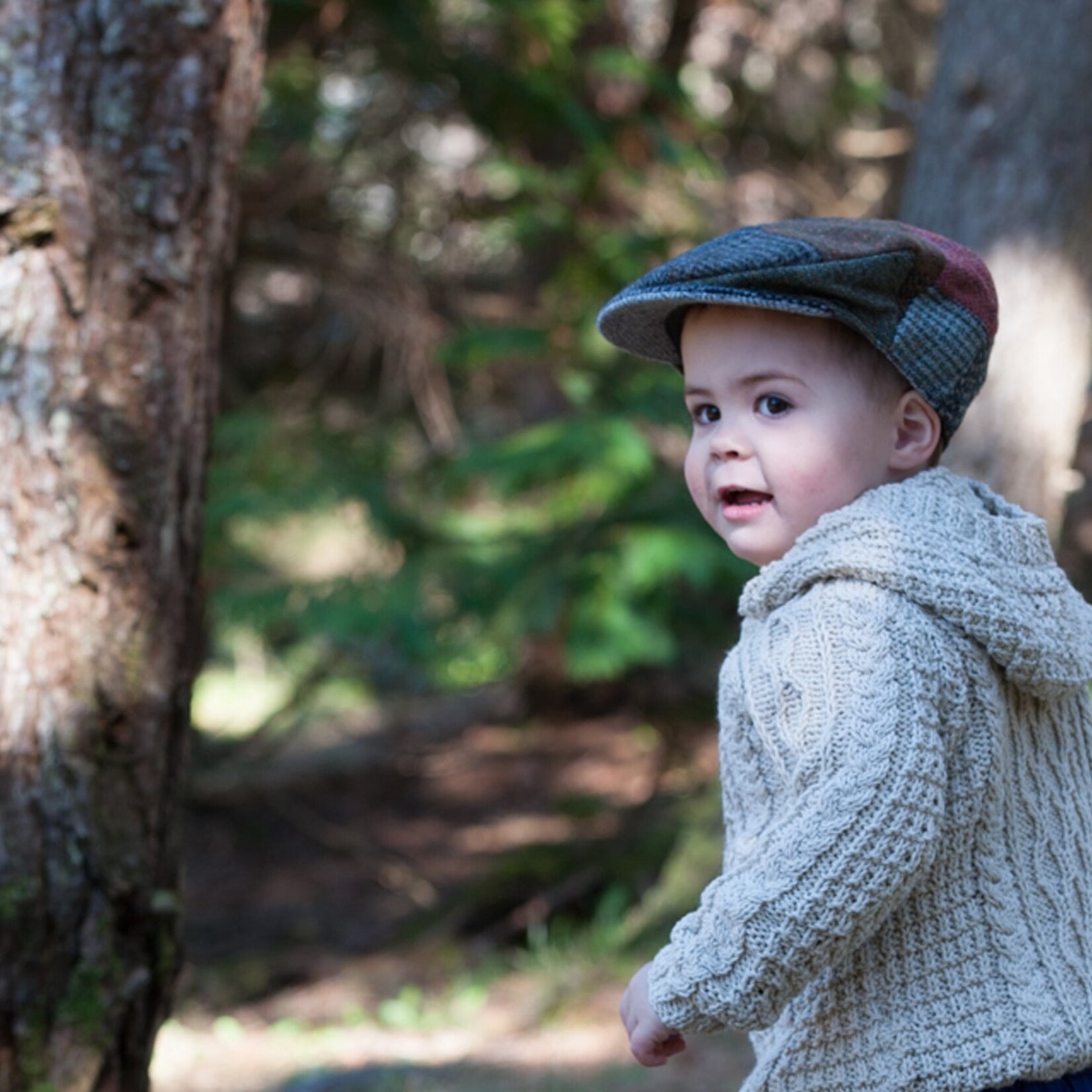 Hanna Hats Child's Tweed Flat Cap: Patch