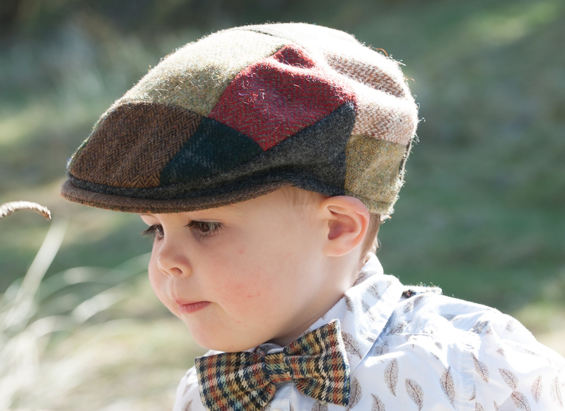Hanna Hats Child's Tweed Flat Cap: Patch