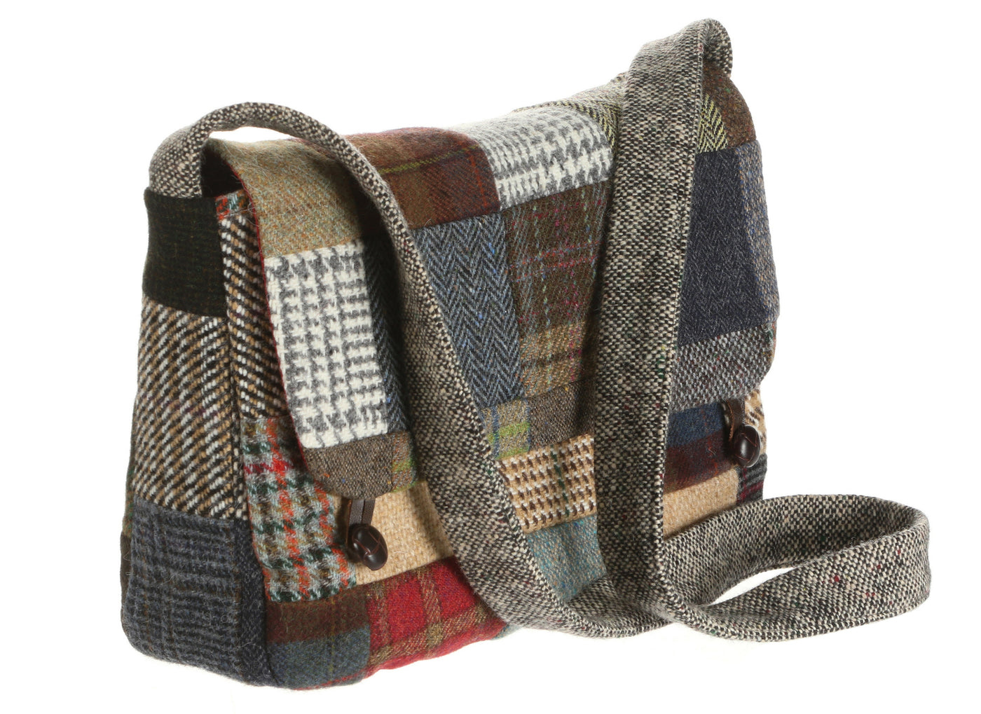 Hanna Hats Donegal Tweed Patchwork Satchel Bag