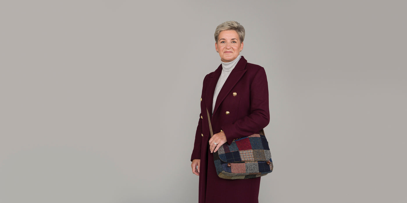 Hanna Hats Donegal Tweed Patchwork Satchel Bag