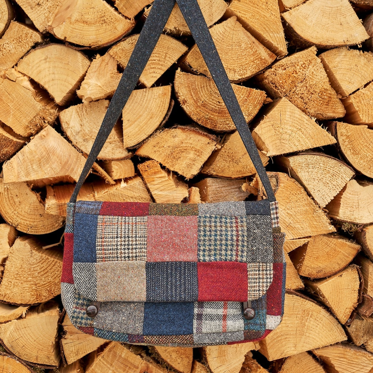 Hanna Hats Donegal Tweed Patchwork Satchel Bag