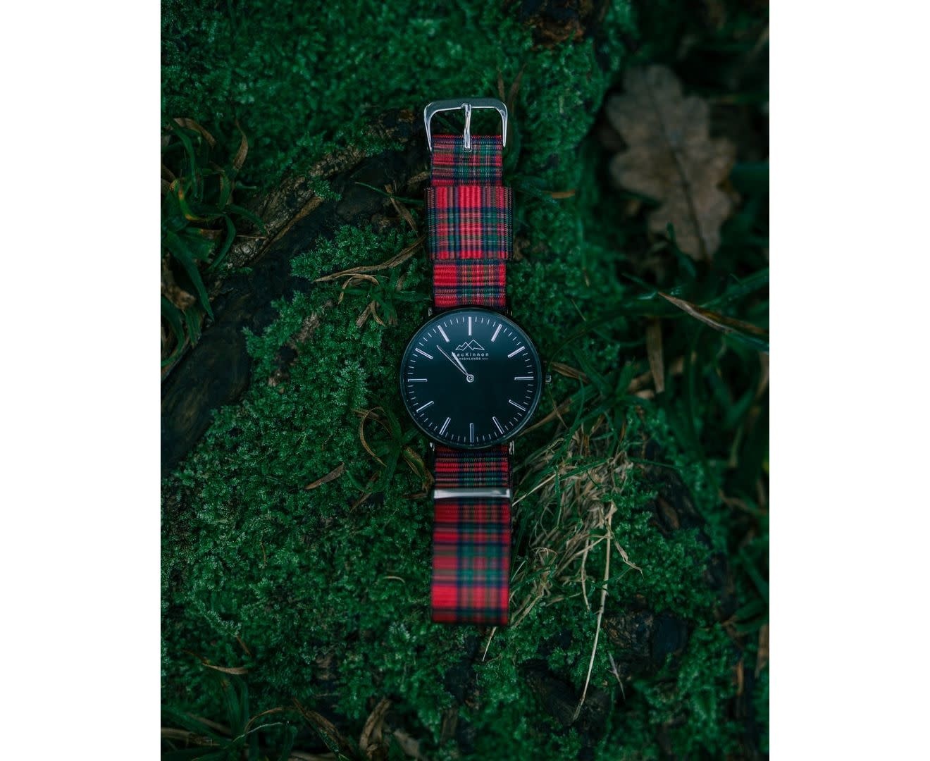 Mackinnon Watch Royal Stewart Tartan Watch - Black