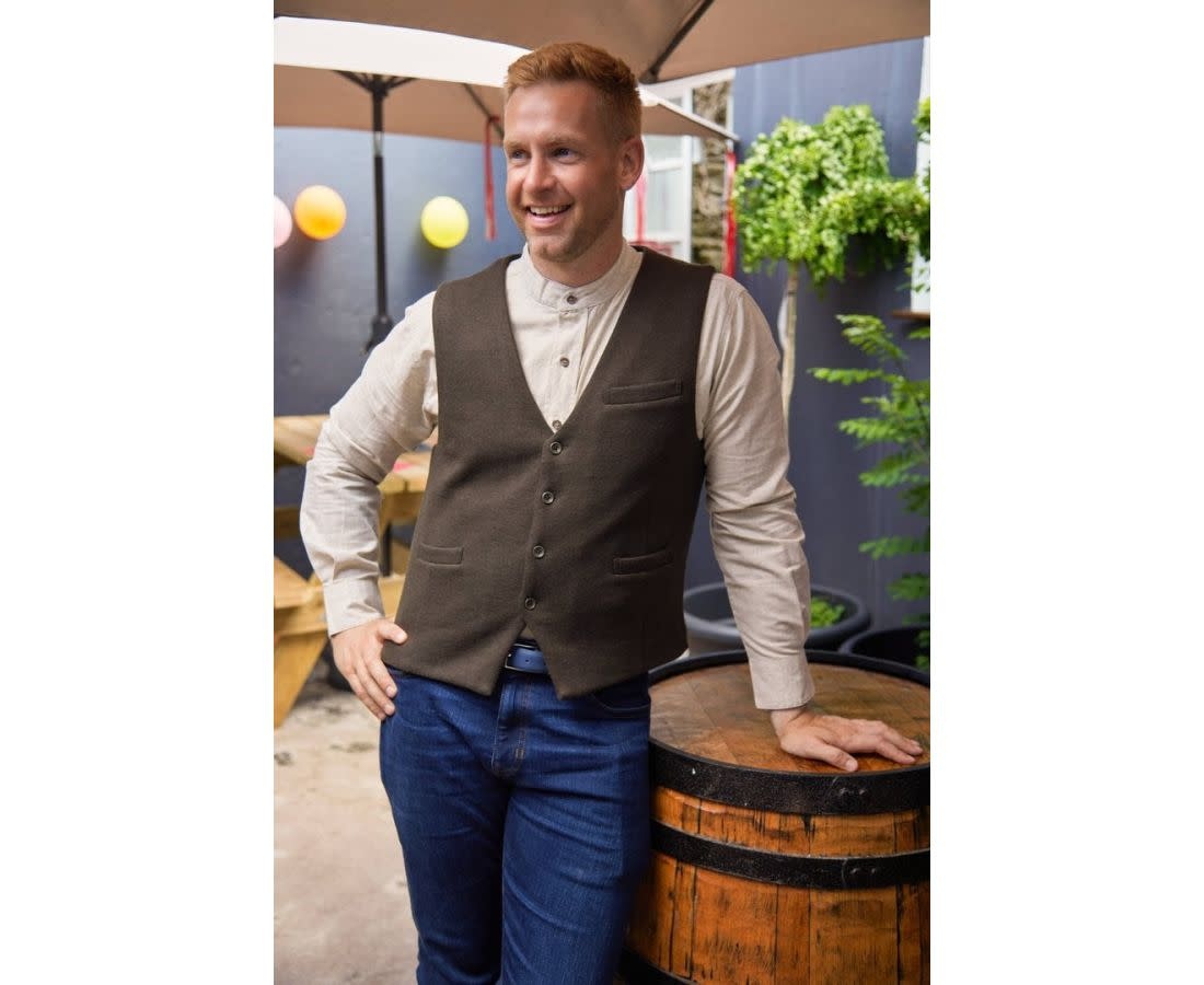 Lee Valley Ireland Tweed Hunter Green Wool Vest: