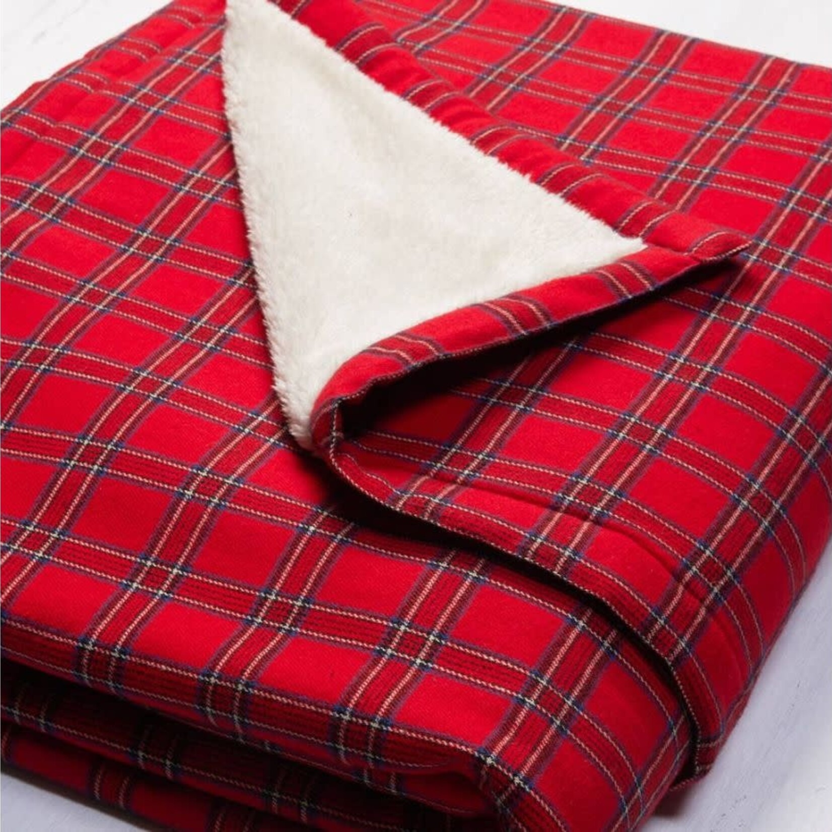 Lee Valley Ireland Tartan Fleece Blanket: Red