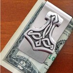 Celtic Knotworks Stainless Steel Thor's Hammer Money Clip