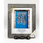 Mundo Images "Health Luck + Happiness" Blue Door Framed 8x10
