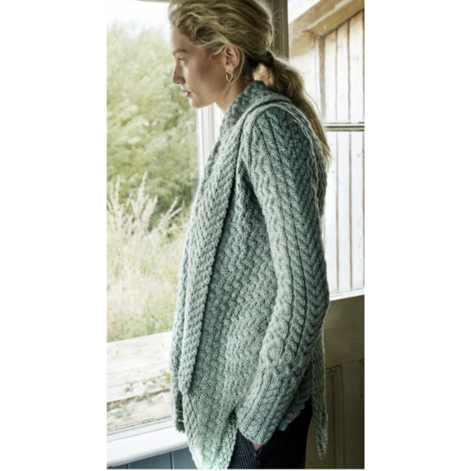 Womens Glenross Waterfall Knit Cardigan in Natural - IrelandsEye Knitwear