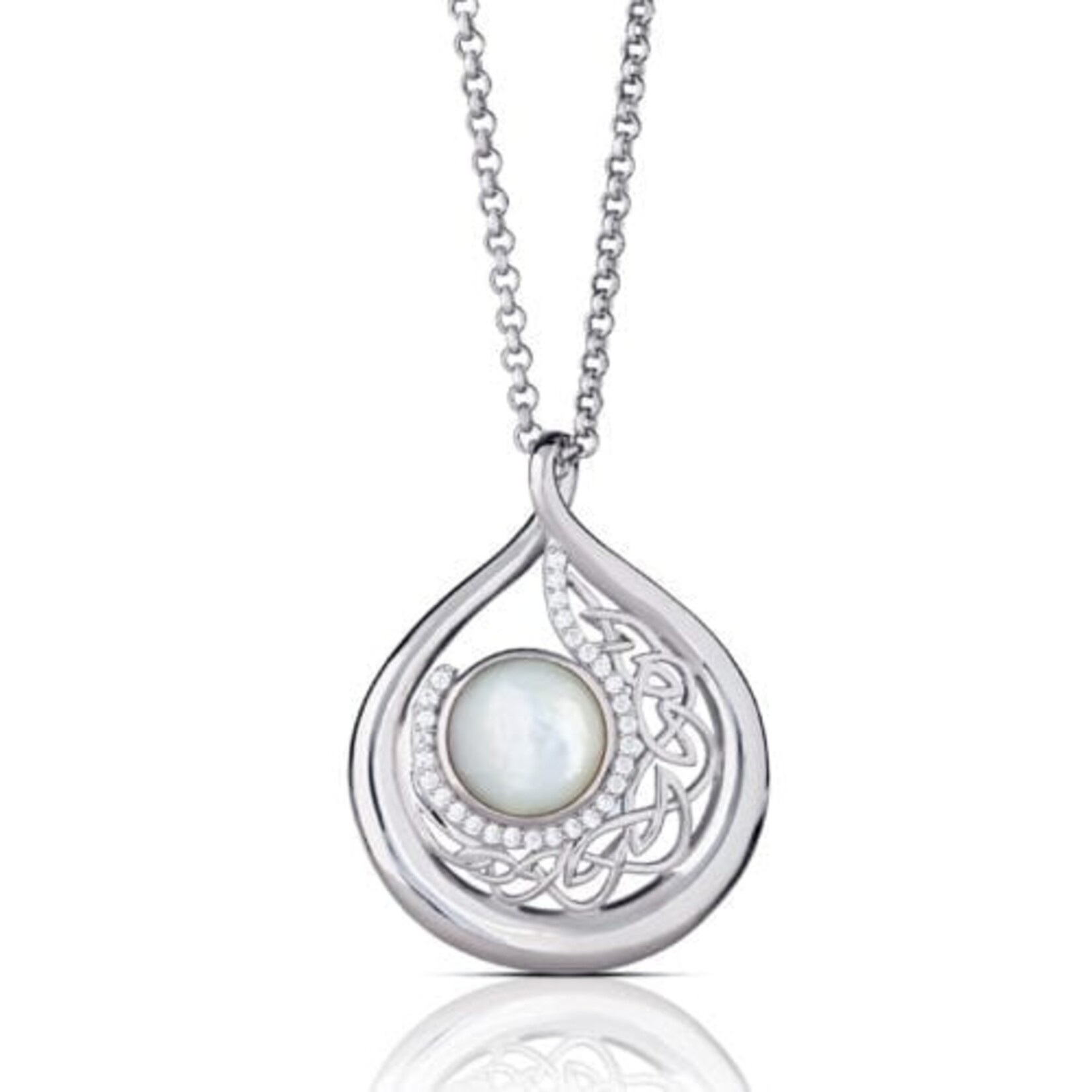 Boru Jewelry S/S Arian Mother of Pearl Teardrop Necklace