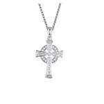 Boru Jewelry S/S Celtic Cross Necklace w/ CZ