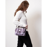 Islander Medium Satchel: Violet Dogtooth