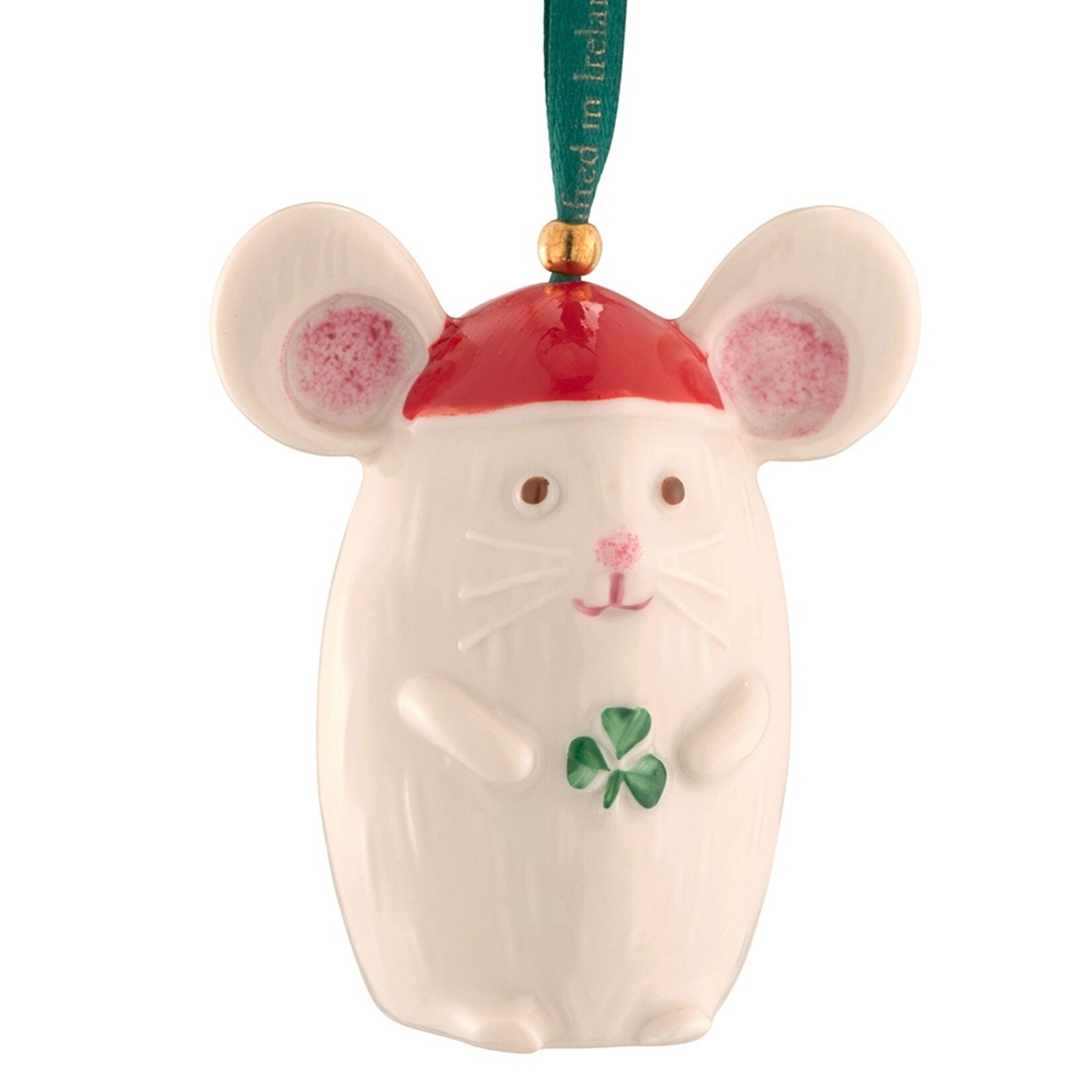 Belleek Not a Creature Stirring Mouse Ornament by Belleek
