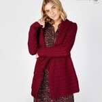 IrelandsEye Knitwear Glenross Waterfall Cardigan: Claret