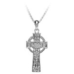 Boru Jewelry S/S Celtic Cross Claddagh Necklace