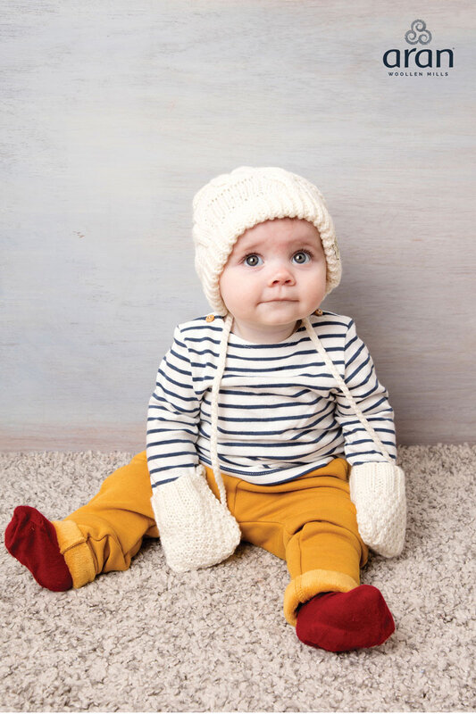 Aran Woollen Mills Baby Aran Woolen Mittens & Hat Set