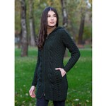 SAOL Celtic Aran Zip-up Wool Hooded Jacket