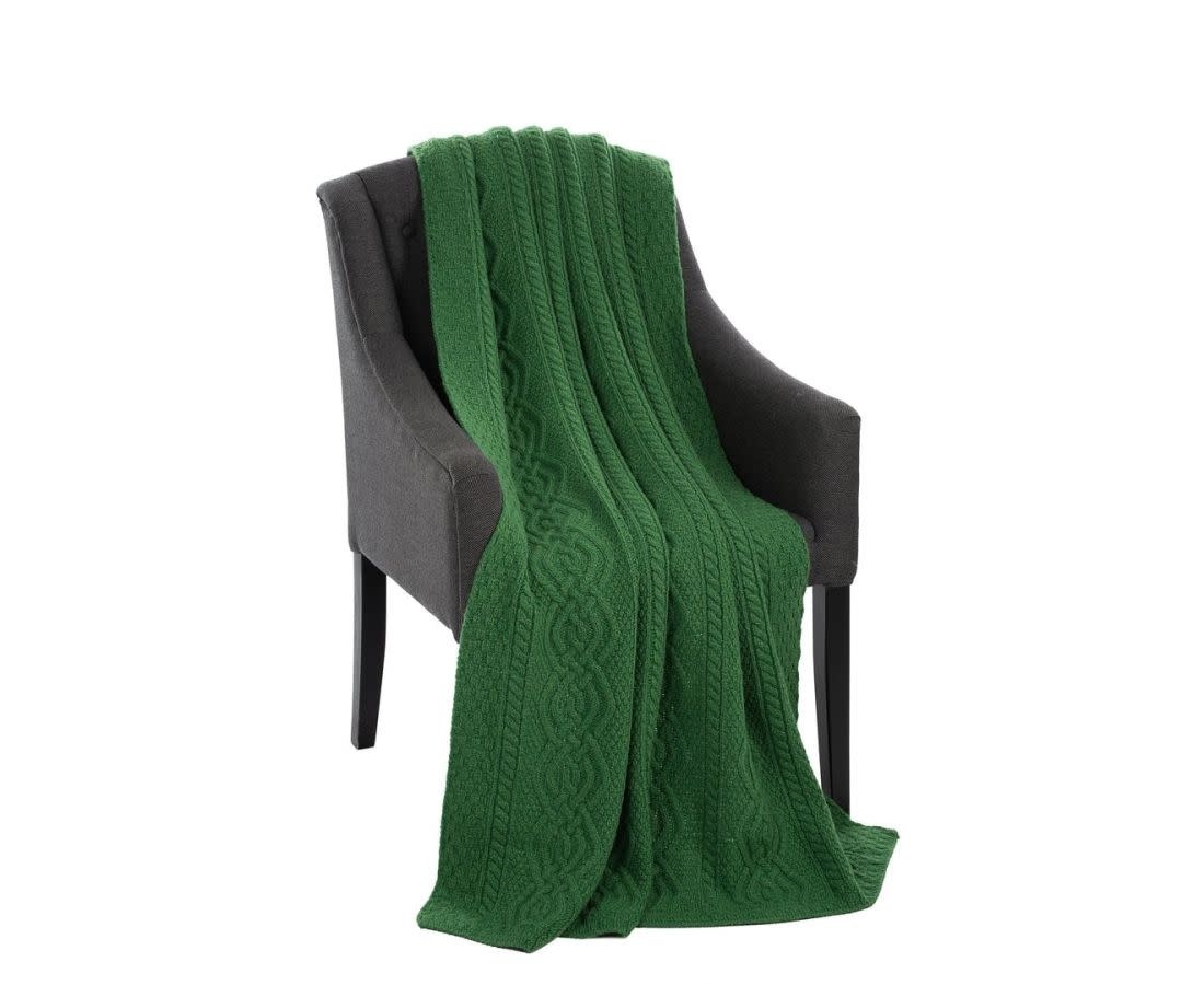 Dara Merino Wool Throw Green Celtic Aer