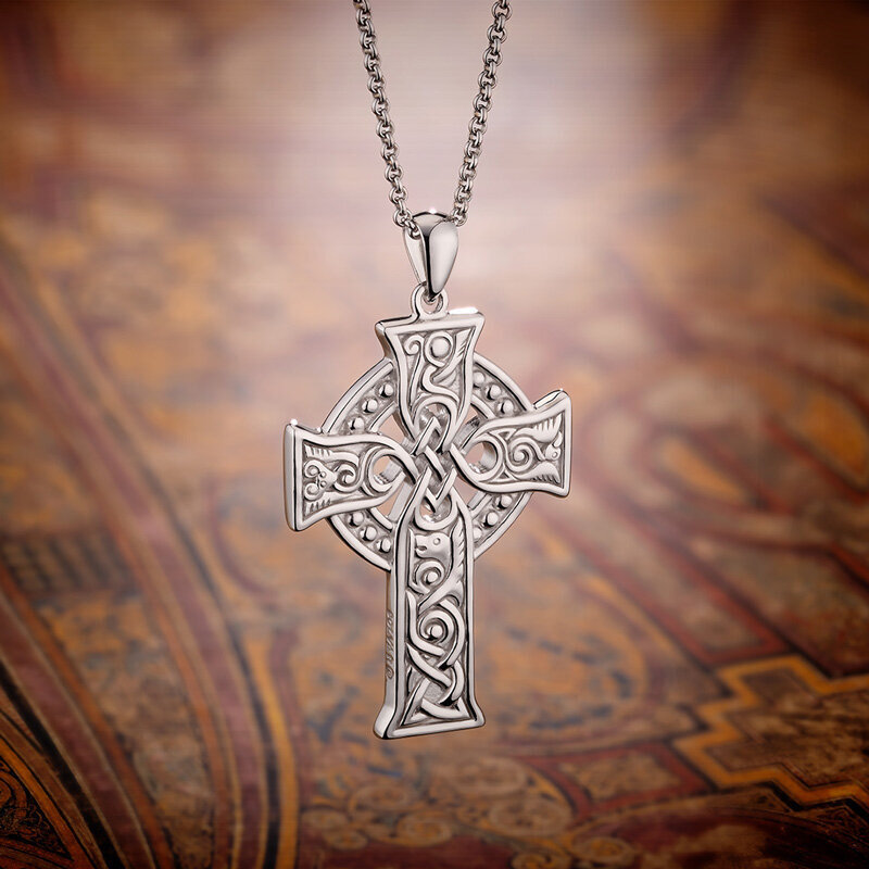 Solvar Sterling Silver Large Four Apostles Celtic Cross