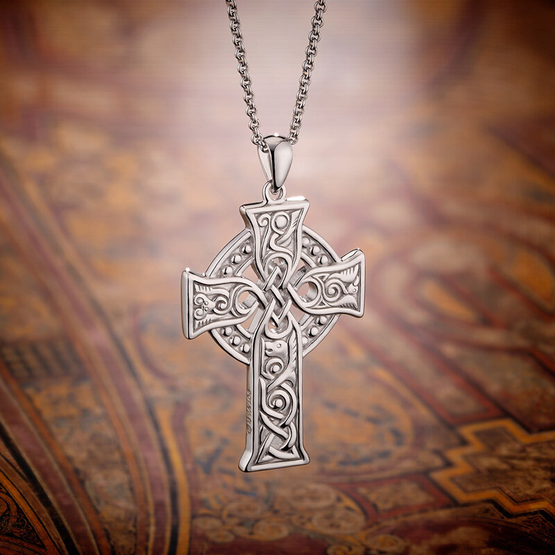 Solvar Sterling Silver Large Four Apostles Celtic Cross