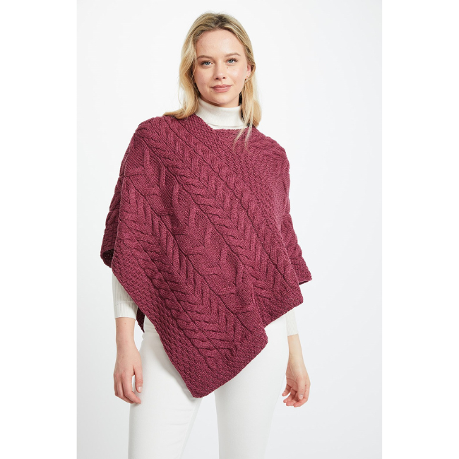 Aran Woollen Mills Aran Supersoft Merino Poncho Jam