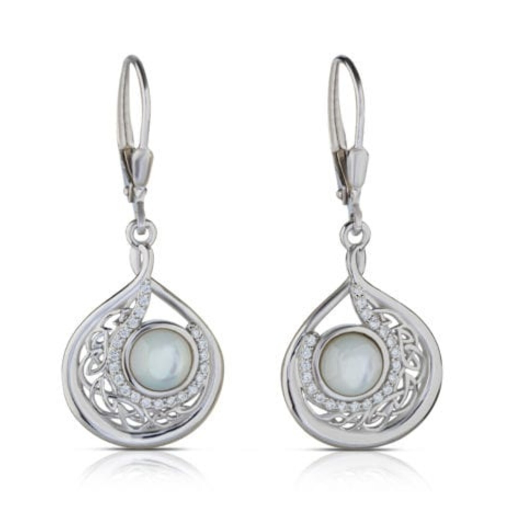 Boru Jewelry Sterling Silver Mother of Pearl Teardrop Earrings