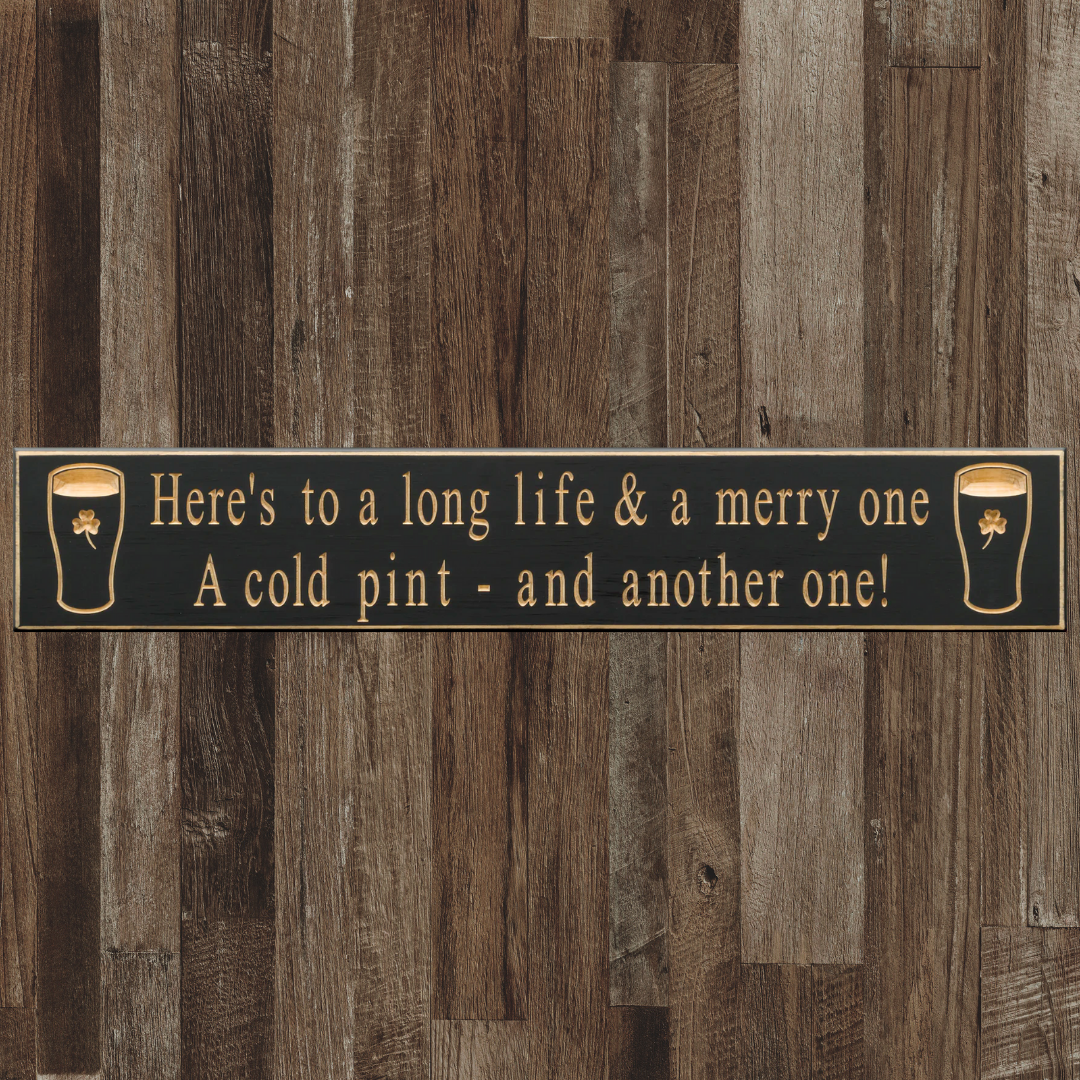 Irish & Celtic Gift Collection 30" Routed Wood Sign: Pint Collection