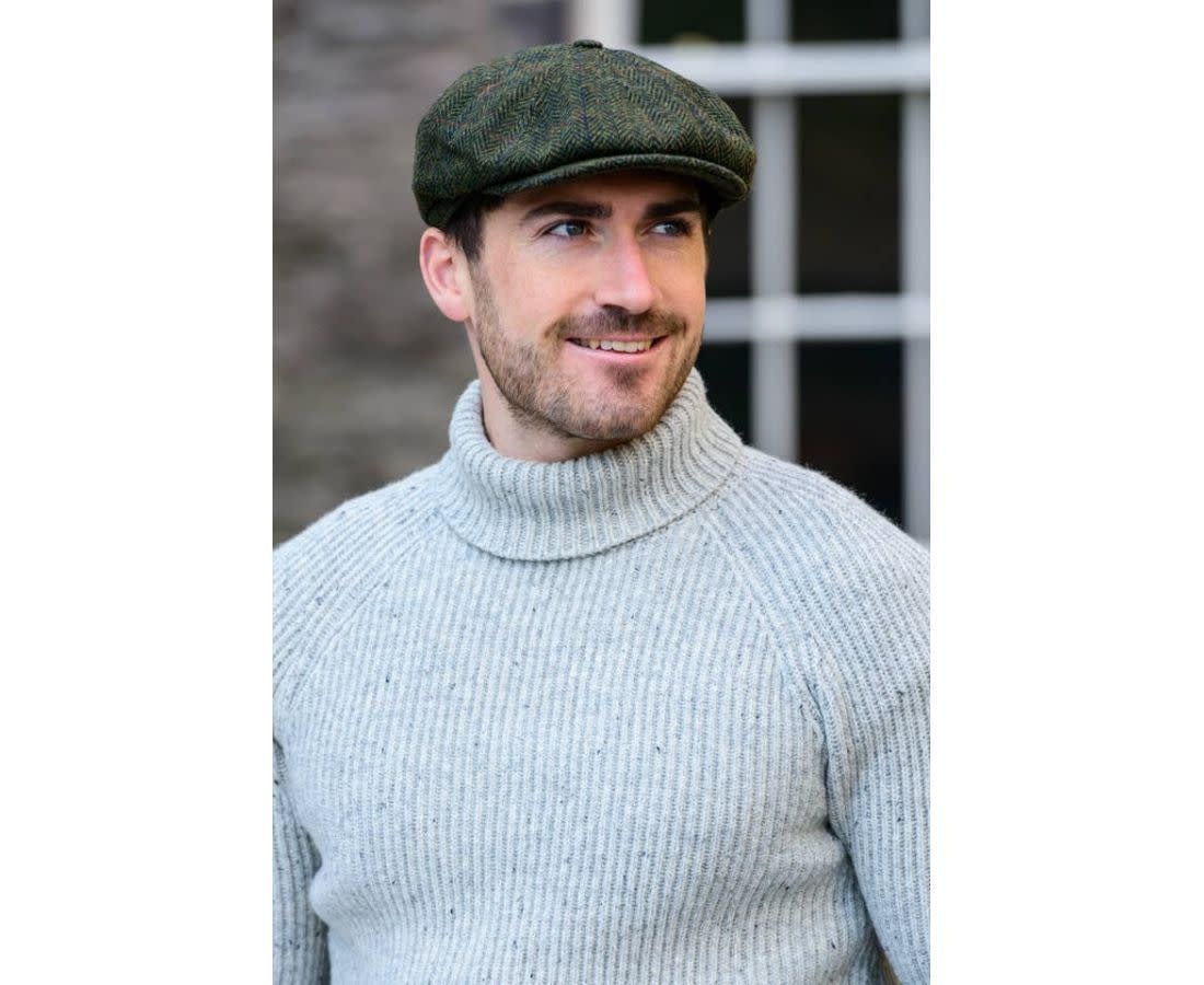 Mucros 8 Piece Driving Cap Green Tweed