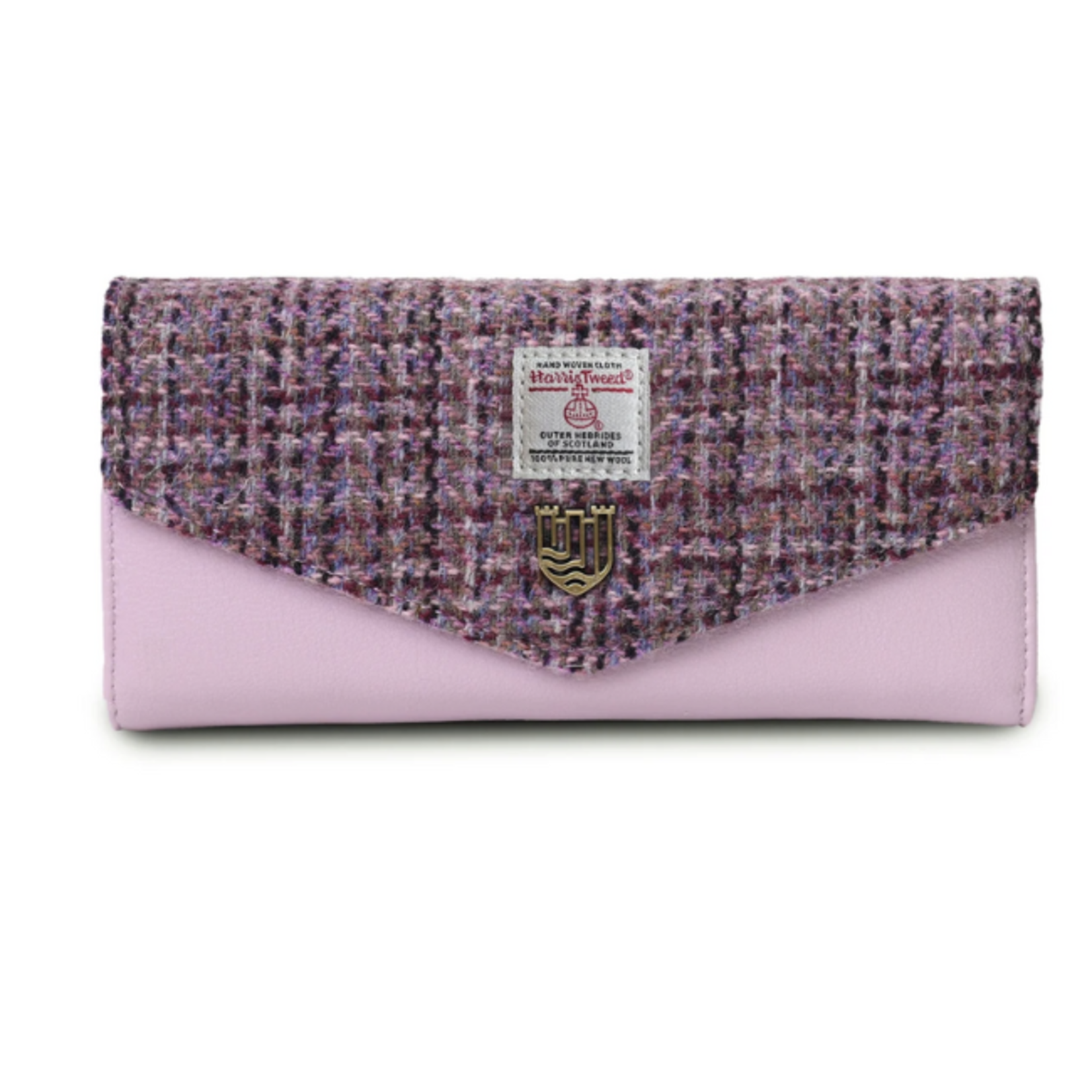 Islander Leather & Tweed Wallet: Violet