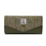 Islander Leather & Tweed Wallet: Chestnut Herringbone