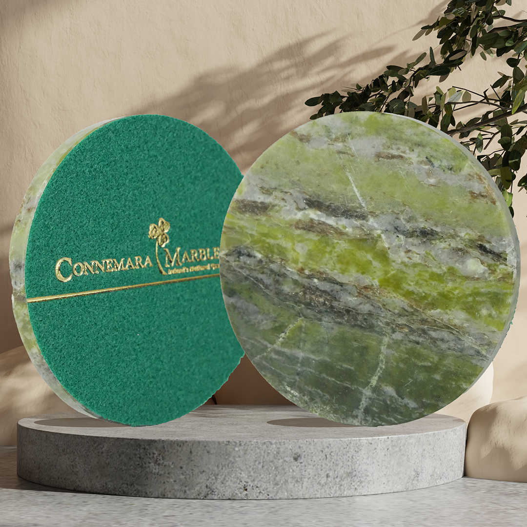 JC Walsh Connemara Marble Coaster: Round