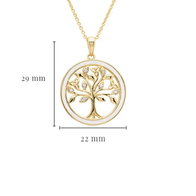 Shanore 14kt Gold Verm. Tree of Life Necklace